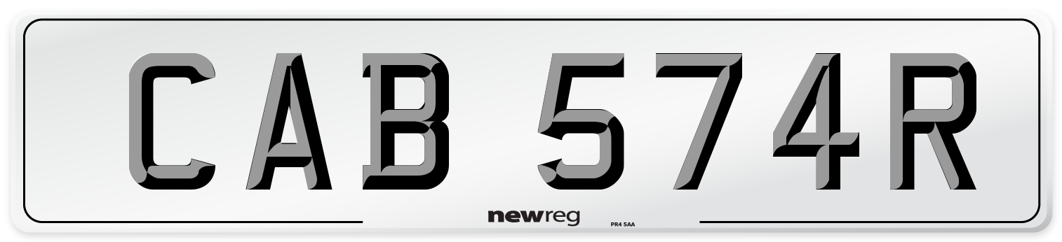 CAB 574R Number Plate from New Reg